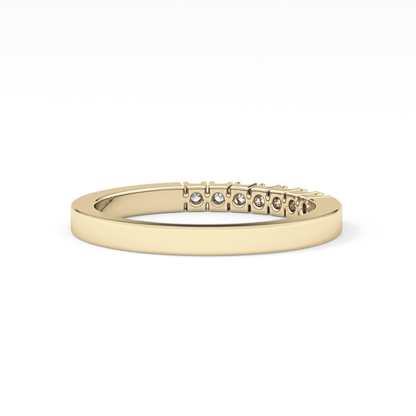 Multi Stones Wedding Band with 0.24 TCW Round Cut Moissanite – Yellow, White, or Rose Gold