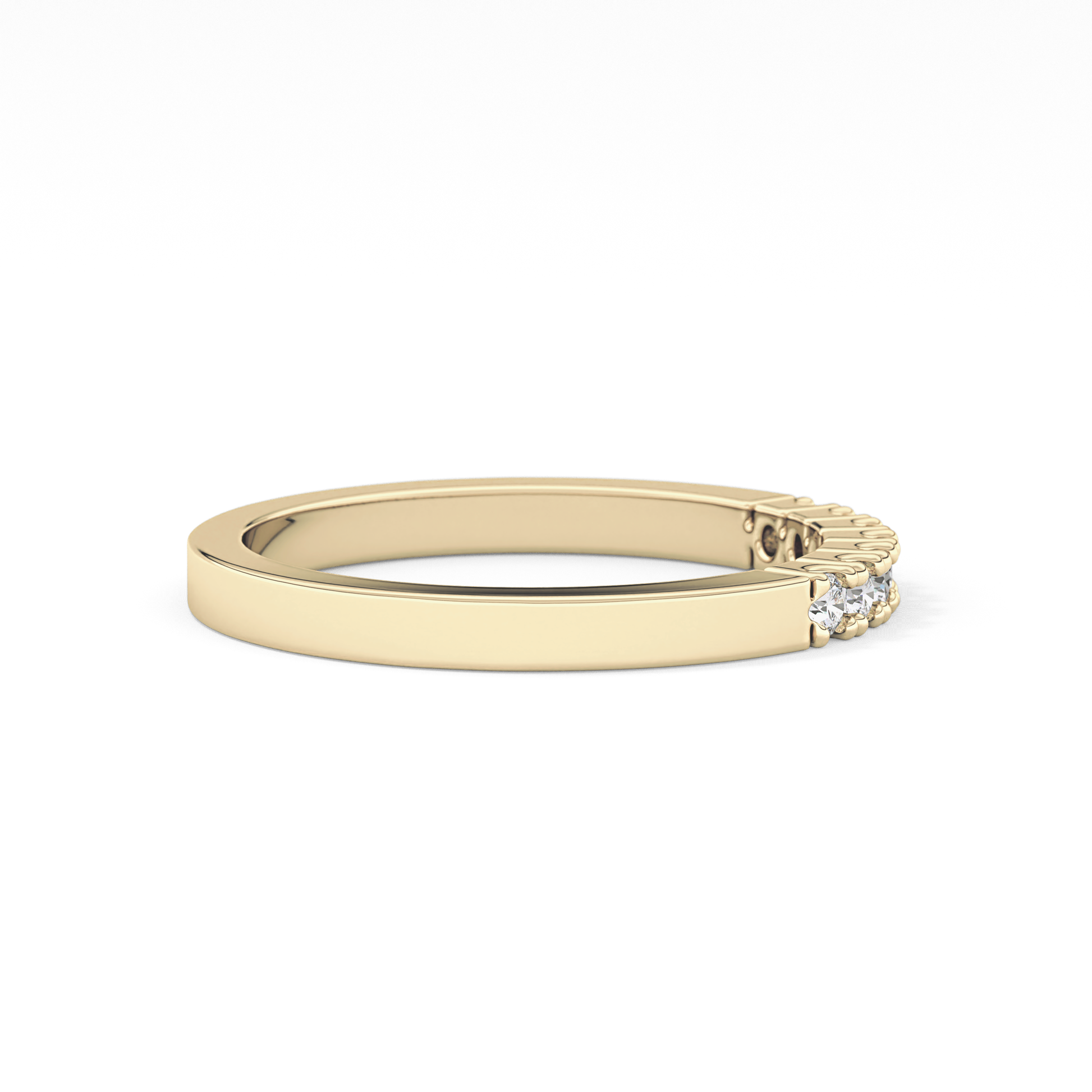 Multi Stones Wedding Band with 0.24 TCW Round Cut Moissanite – Yellow, White, or Rose Gold