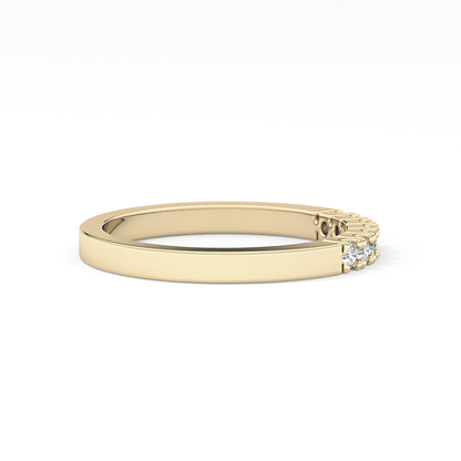 Multi Stones Wedding Band with 0.24 TCW Round Cut Moissanite – Yellow, White, or Rose Gold
