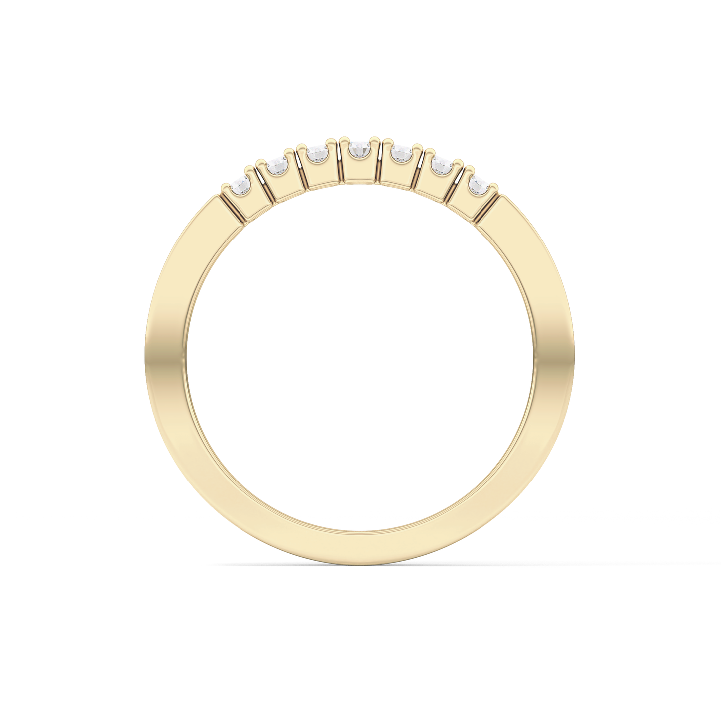 Multi Stones Wedding Band with 0.24 TCW Round Cut Moissanite – Yellow, White, or Rose Gold