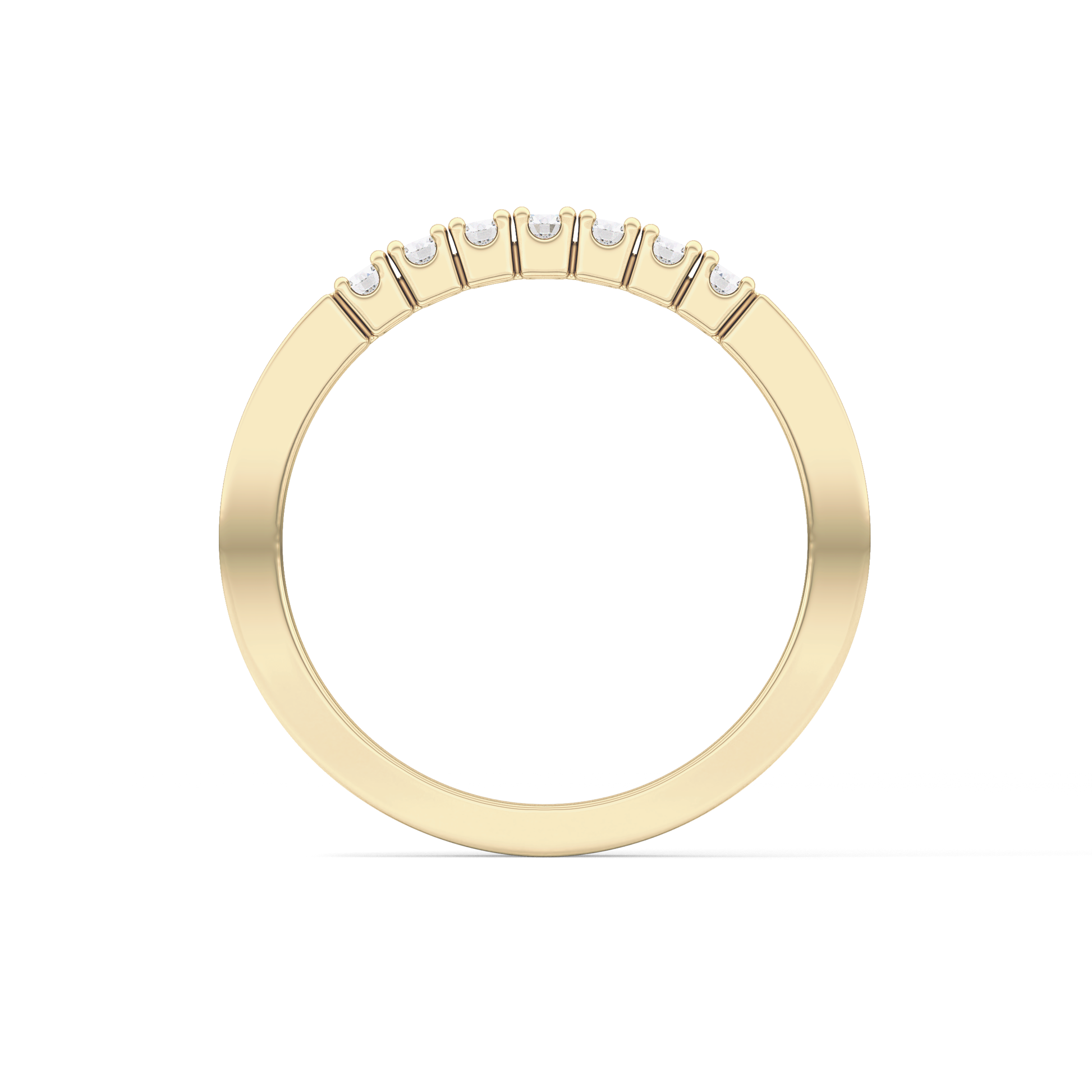 Multi Stones Wedding Band with 0.24 TCW Round Cut Moissanite – Yellow, White, or Rose Gold