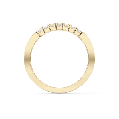Multi Stones Wedding Band with 0.24 TCW Round Cut Moissanite – Yellow, White, or Rose Gold
