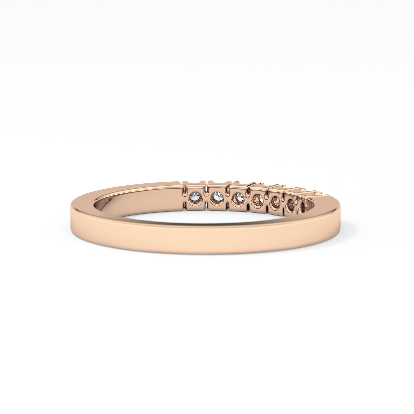 Multi Stones Wedding Band with 0.24 TCW Round Cut Moissanite – Yellow, White, or Rose Gold