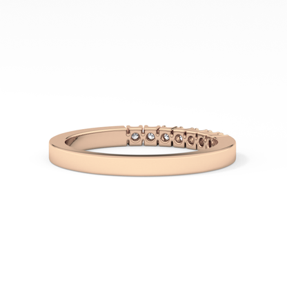 Multi Stones Wedding Band with 0.24 TCW Round Cut Moissanite – Yellow, White, or Rose Gold