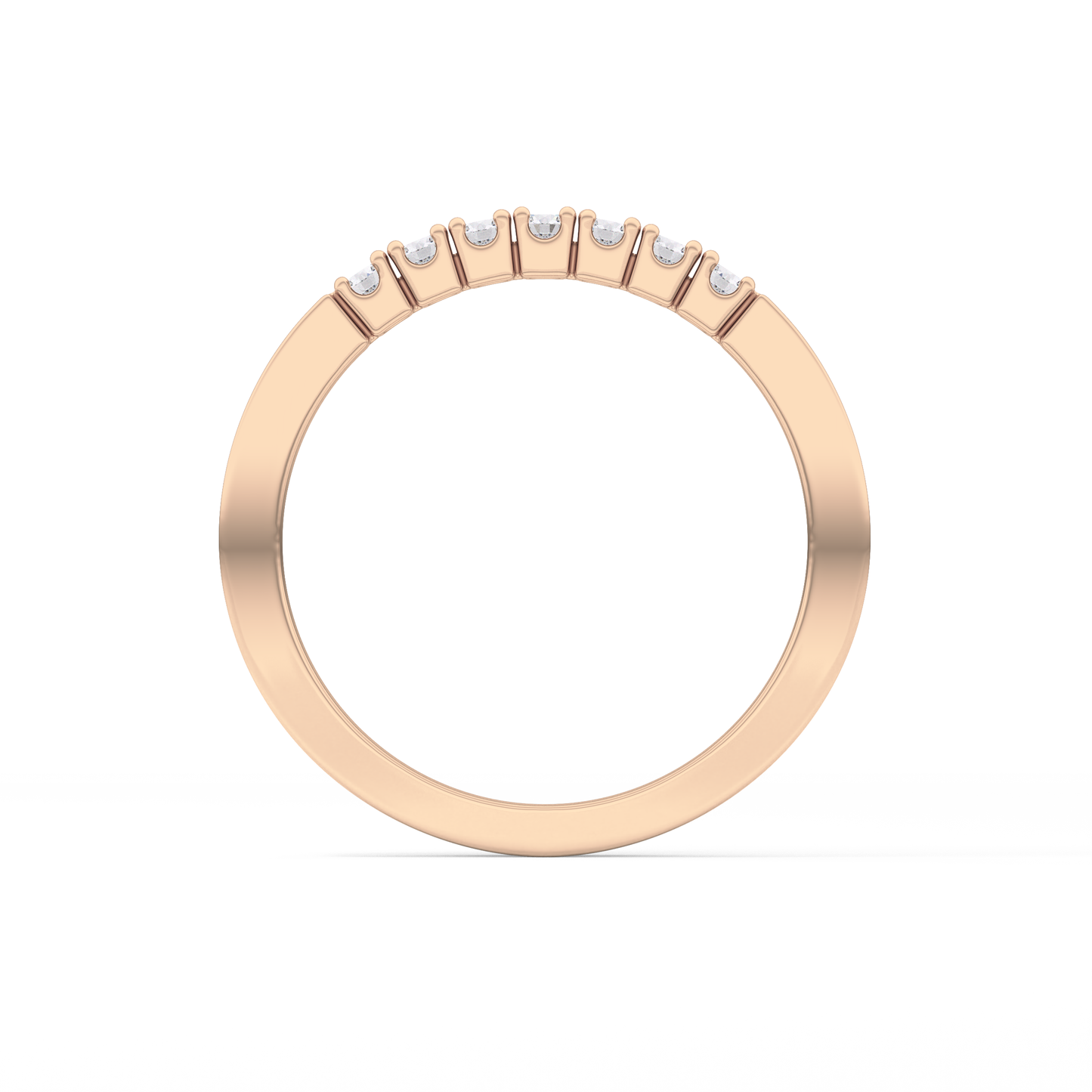 Multi Stones Wedding Band with 0.24 TCW Round Cut Moissanite – Yellow, White, or Rose Gold
