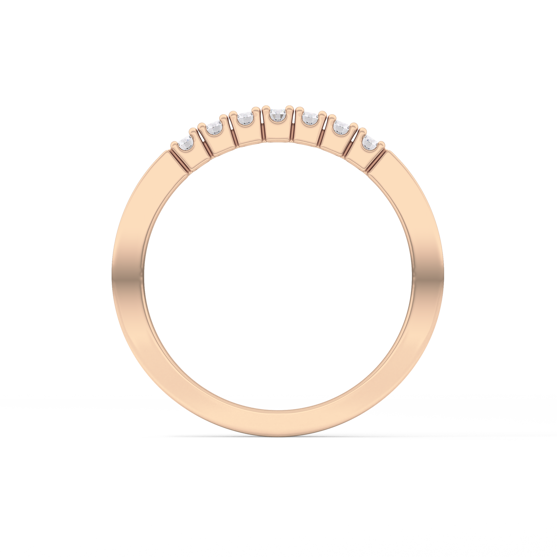 Multi Stones Wedding Band with 0.24 TCW Round Cut Moissanite – Yellow, White, or Rose Gold