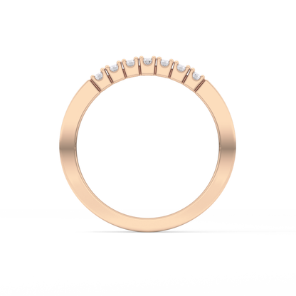 Multi Stones Wedding Band with 0.24 TCW Round Cut Moissanite – Yellow, White, or Rose Gold