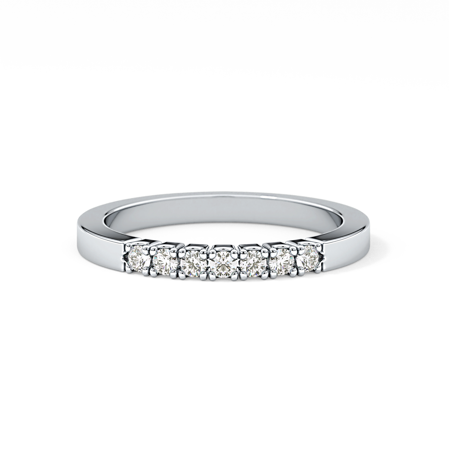 Multi Stones Wedding Band with 0.24 TCW Round Cut Moissanite – Yellow, White, or Rose Gold