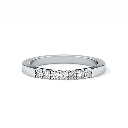 Multi Stones Wedding Band with 0.24 TCW Round Cut Moissanite – Yellow, White, or Rose Gold