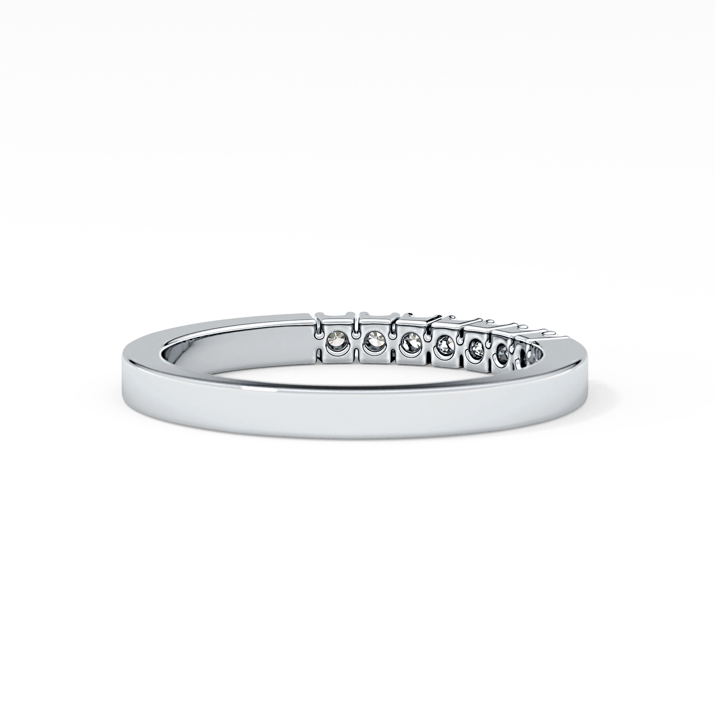 Multi Stones Wedding Band with 0.24 TCW Round Cut Moissanite – Yellow, White, or Rose Gold