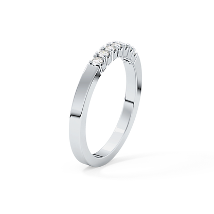 Multi Stones Wedding Band with 0.24 TCW Round Cut Moissanite – Yellow, White, or Rose Gold