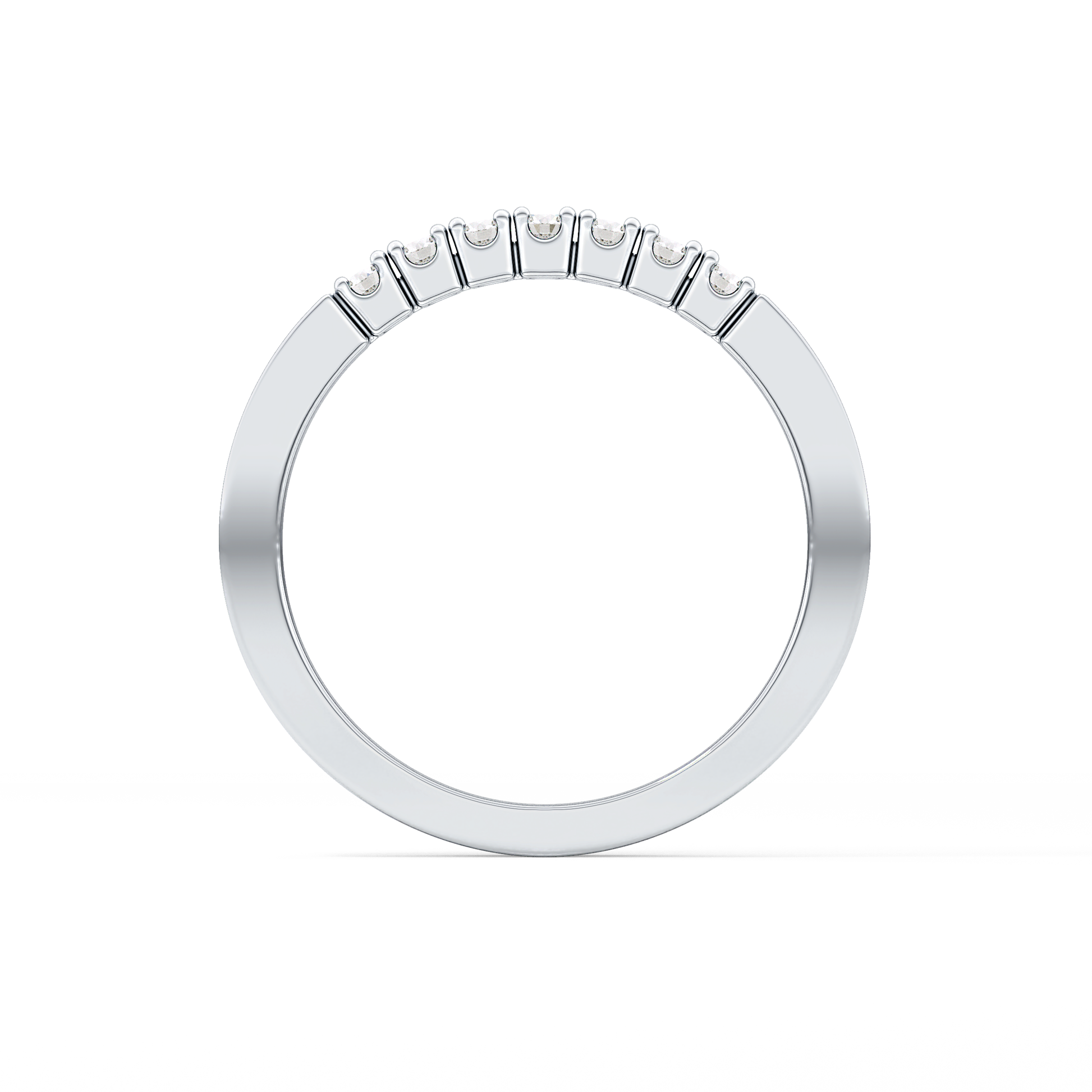 Multi Stones Wedding Band with 0.24 TCW Round Cut Moissanite – Yellow, White, or Rose Gold