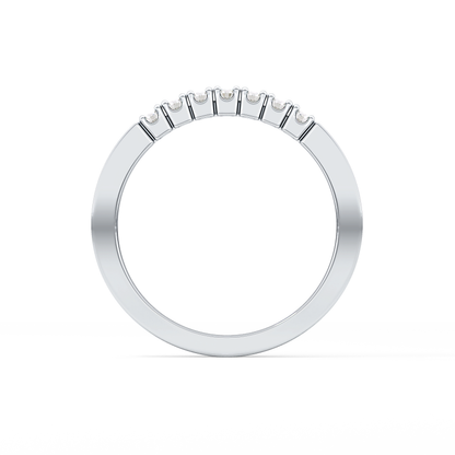 Multi Stones Wedding Band with 0.24 TCW Round Cut Moissanite – Yellow, White, or Rose Gold