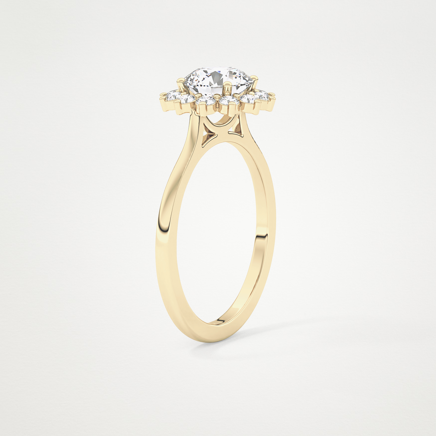 0.27 TCW Round Lab Grown Diamond Half Eternity Wedding Band