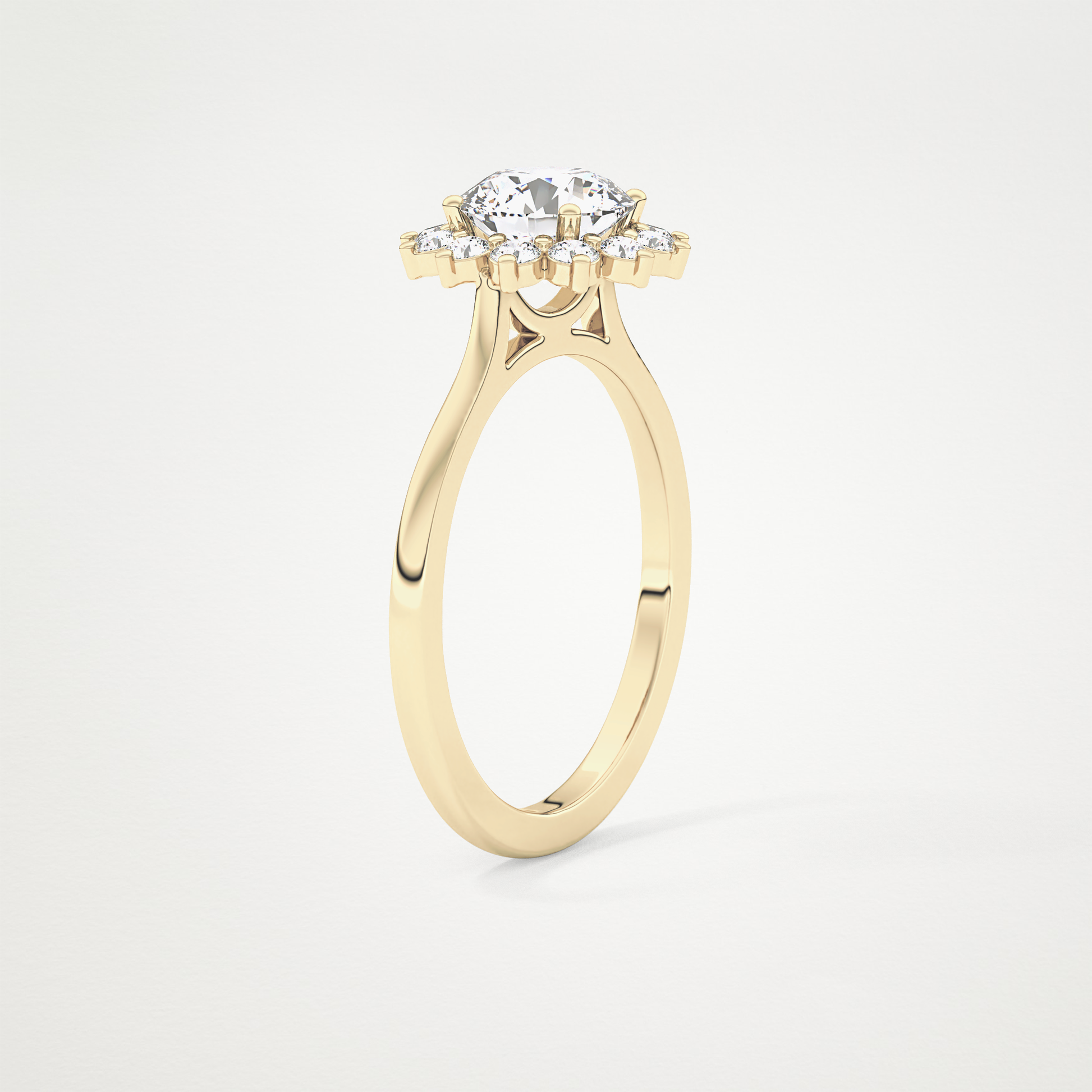 0.27 TCW Round Lab Grown Diamond Half Eternity Wedding Band