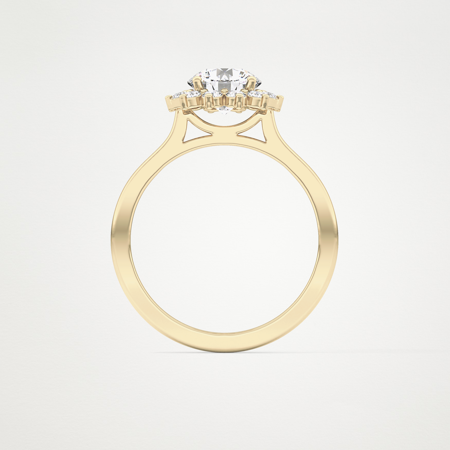 0.27 TCW Round Lab Grown Diamond Half Eternity Wedding Band