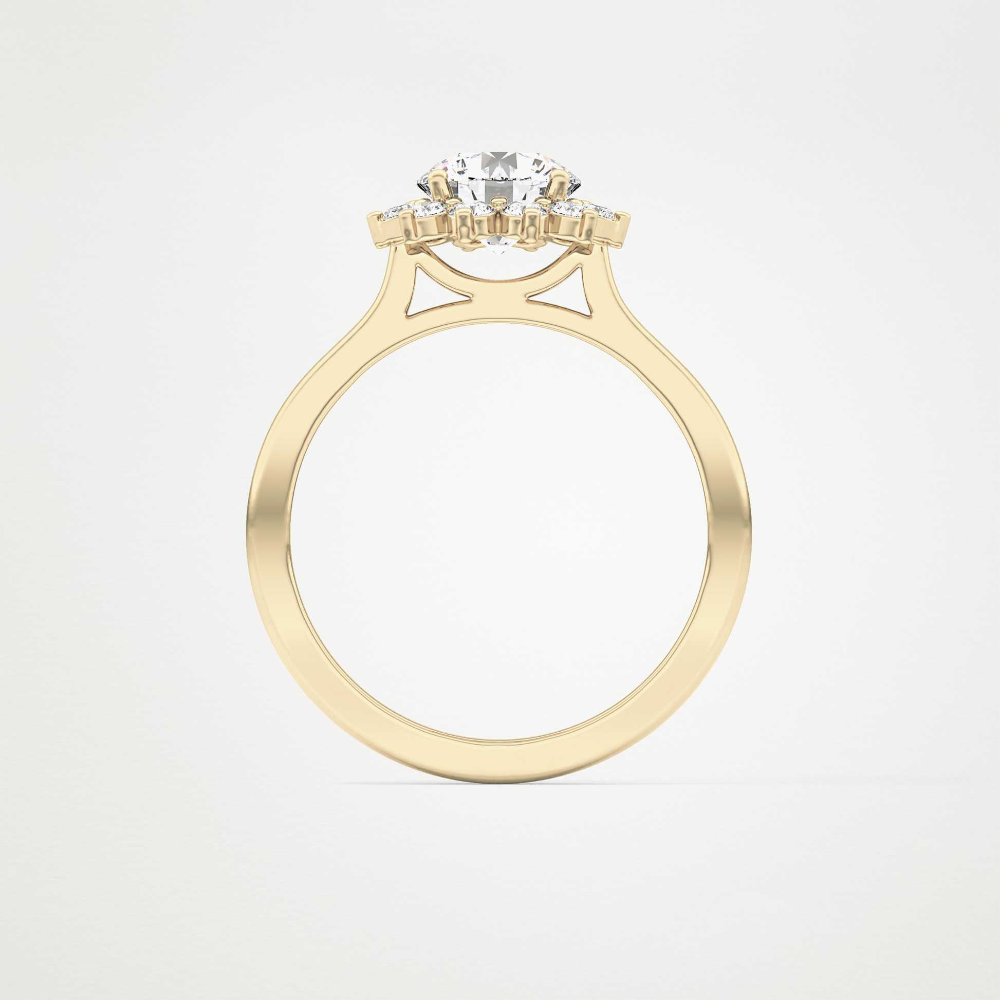 0.27 TCW Round Lab Grown Diamond Half Eternity Wedding Band