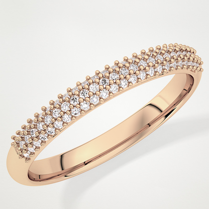 0.27 TCW Round Lab Grown Diamond Half Eternity Wedding Band