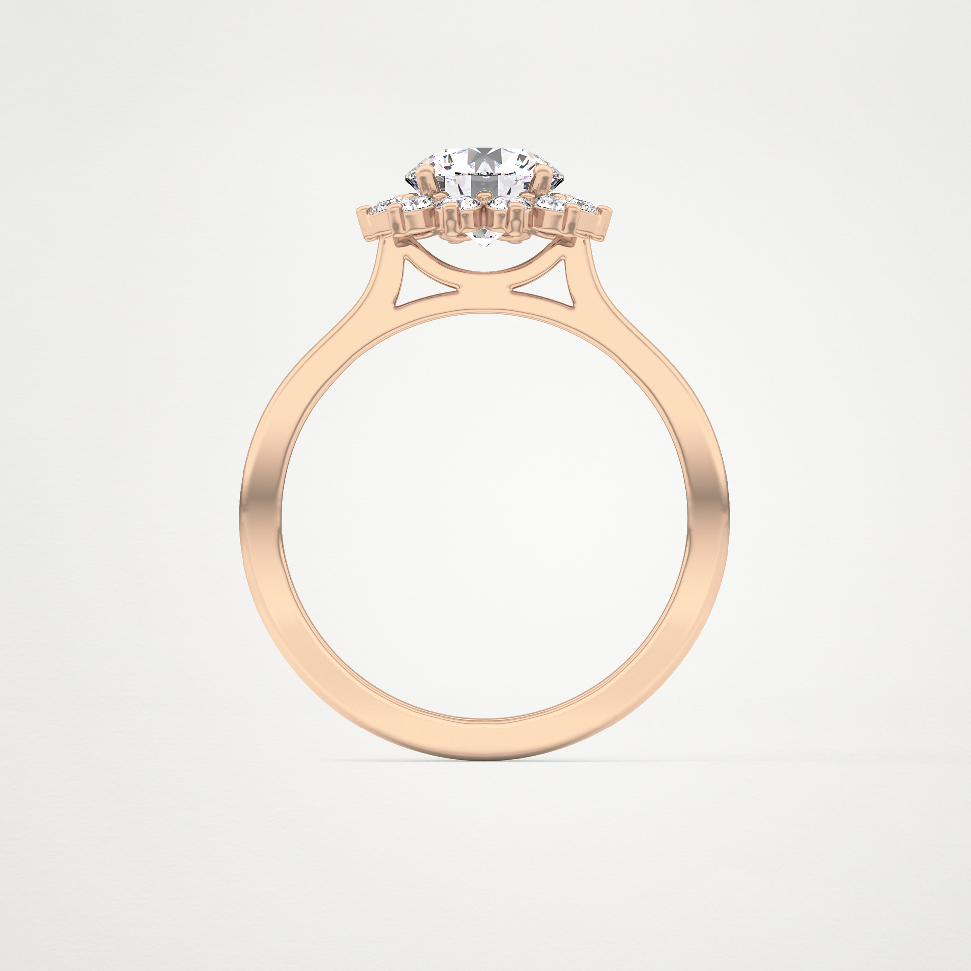 0.27 TCW Round Lab Grown Diamond Half Eternity Wedding Band