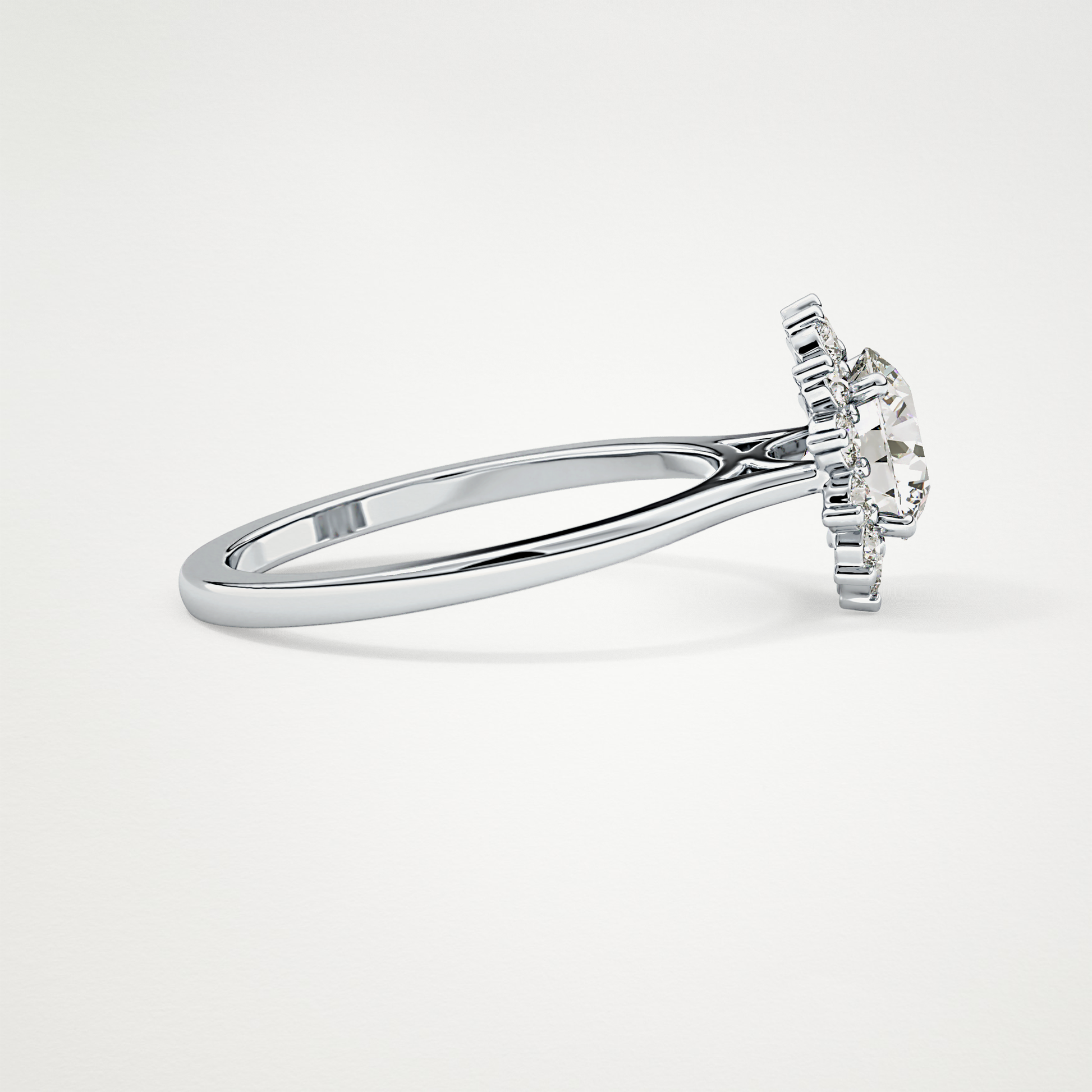 0.27 TCW Round Lab Grown Diamond Half Eternity Wedding Band