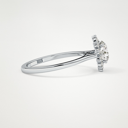 0.27 TCW Round Lab Grown Diamond Half Eternity Wedding Band