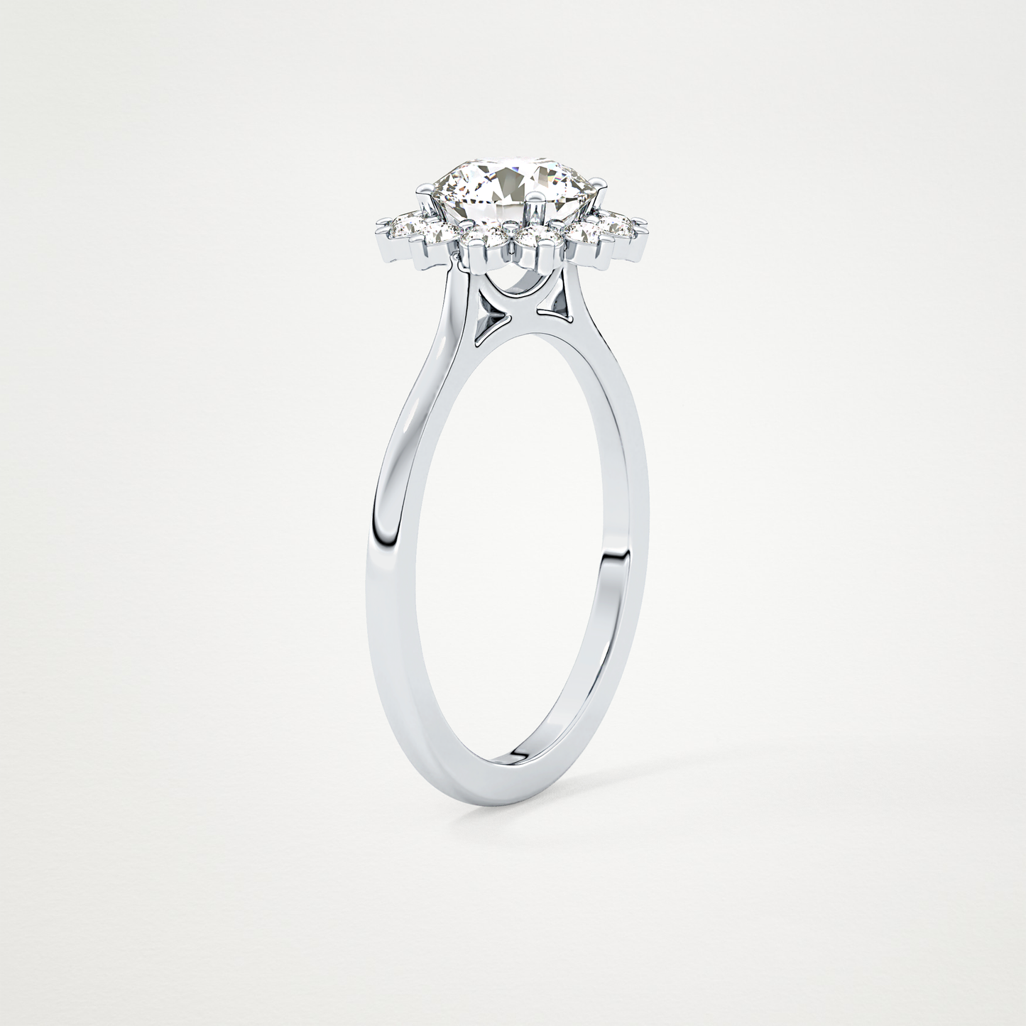 0.27 TCW Round Lab Grown Diamond Half Eternity Wedding Band