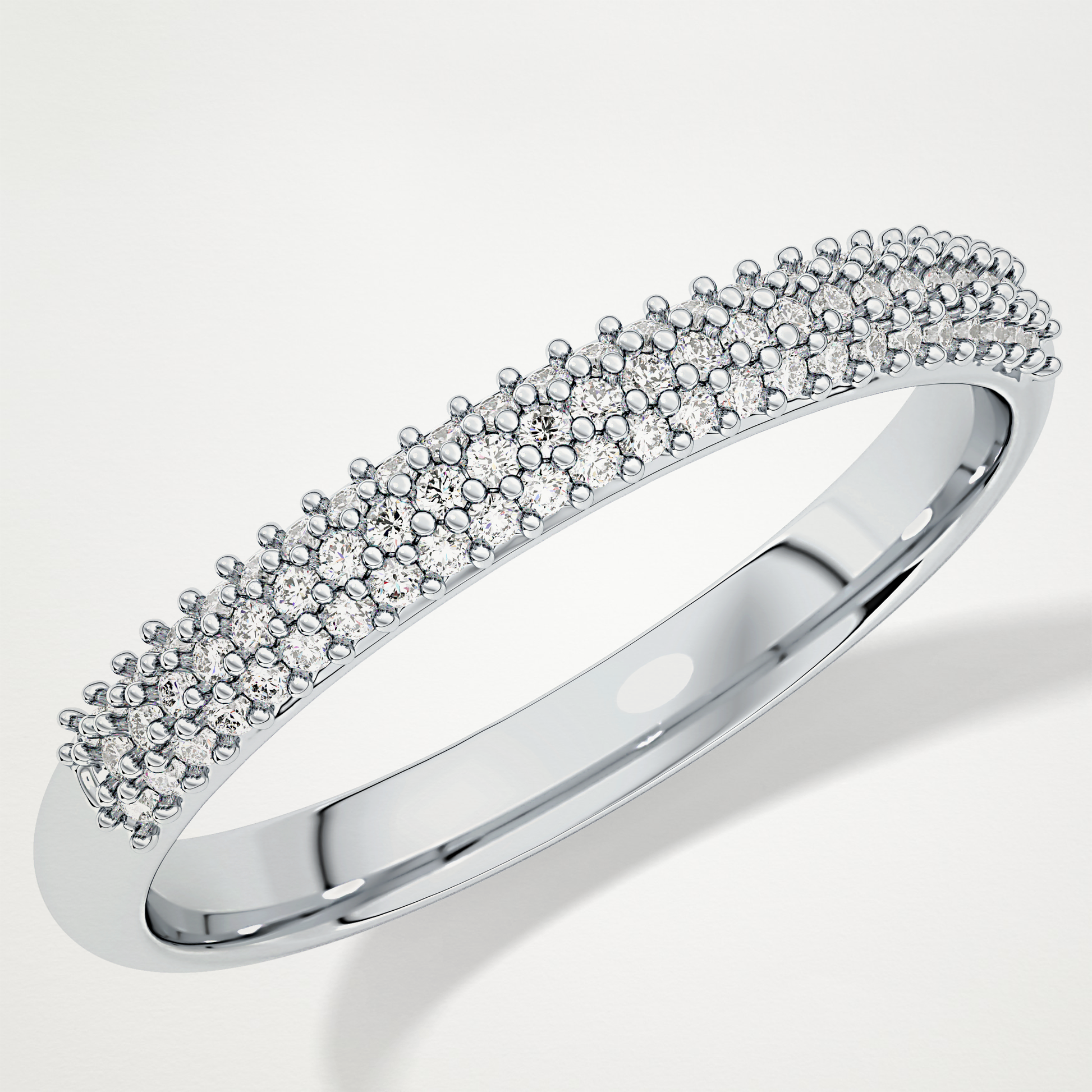 0.27 TCW Round Lab Grown Diamond Half Eternity Wedding Band