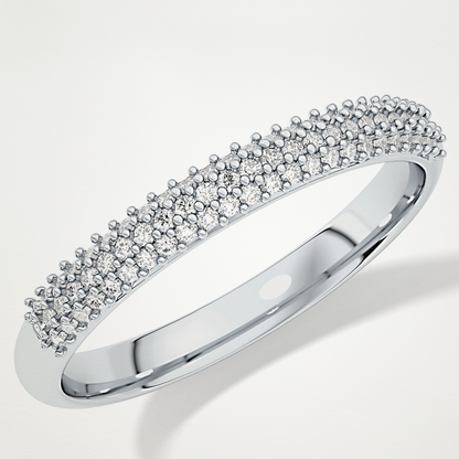 0.27 TCW Round Lab Grown Diamond Half Eternity Wedding Band