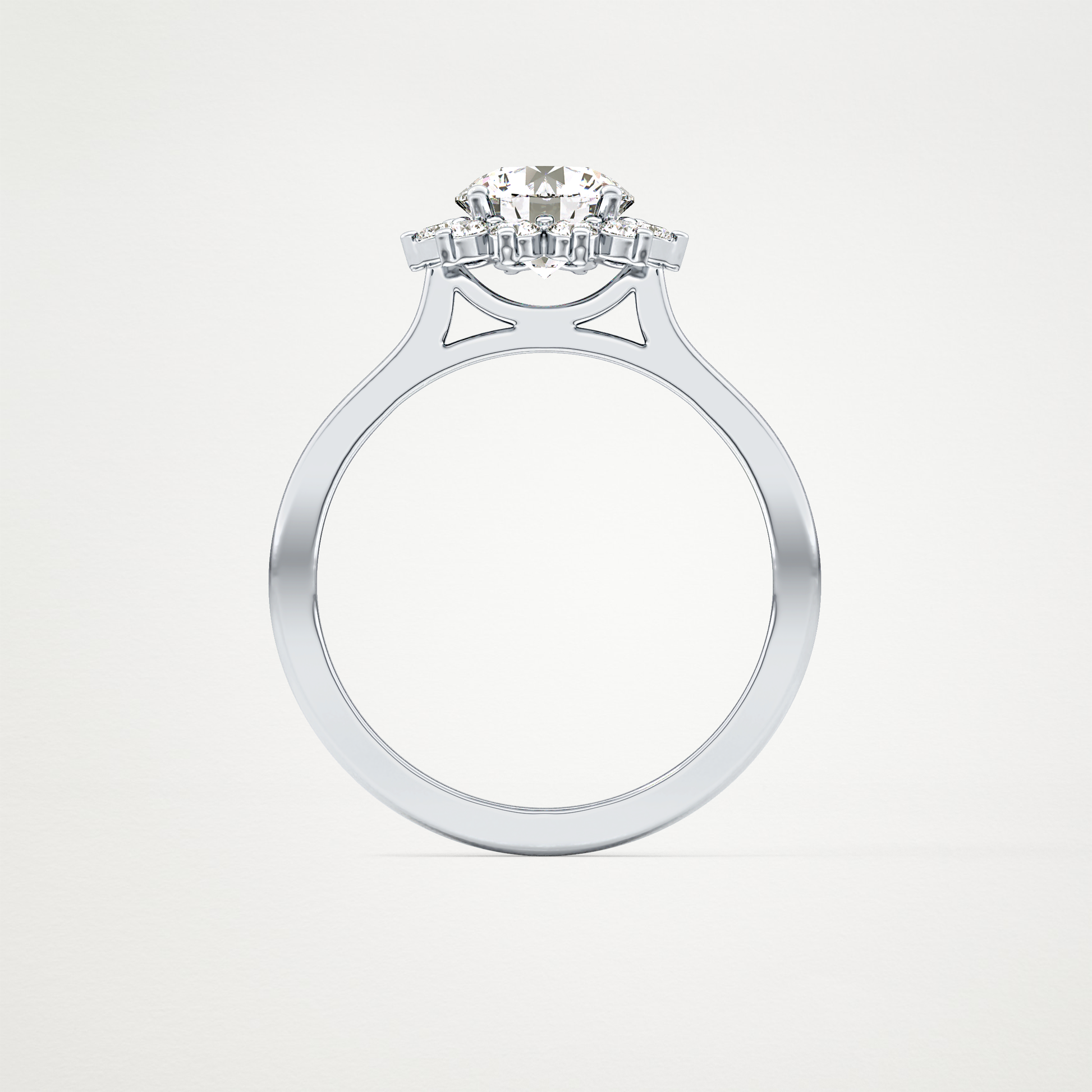 0.27 TCW Round Lab Grown Diamond Half Eternity Wedding Band