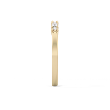 Half Eternity Wedding Band with 0.22 TCW Round and Baguette Cut Moissanite – Yellow, White, or Rose Gold