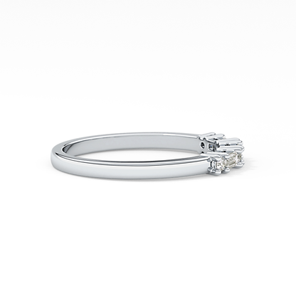 Half Eternity Wedding Band with 0.22 TCW Round and Baguette Cut Moissanite – Yellow, White, or Rose Gold