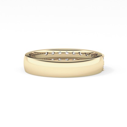 Half Eternity Wedding Band with 0.77 TCW Round Cut Moissanite – Yellow, White, or Rose Gold