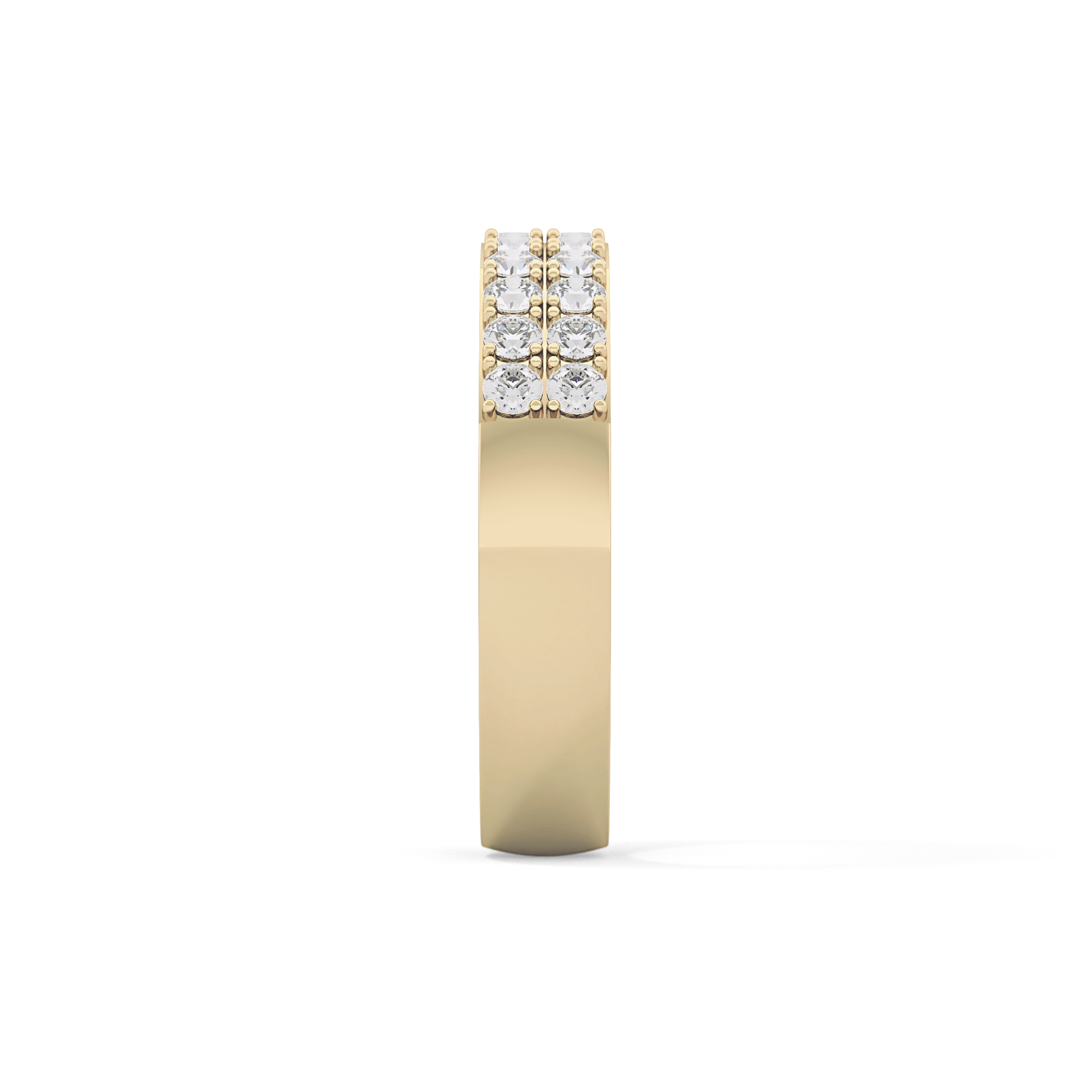 Half Eternity Wedding Band with 0.77 TCW Round Cut Moissanite – Yellow, White, or Rose Gold