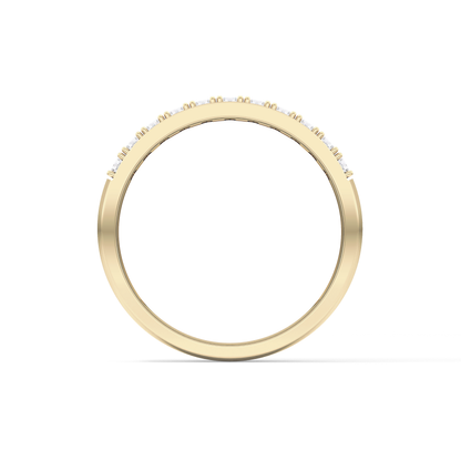 Half Eternity Wedding Band with 0.77 TCW Round Cut Moissanite – Yellow, White, or Rose Gold