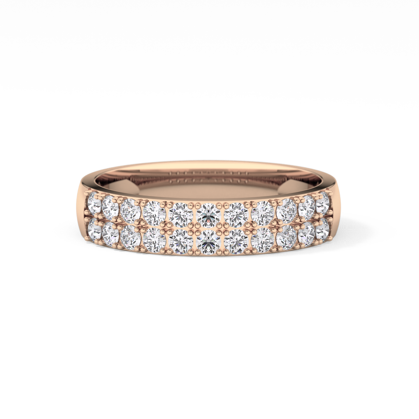 Half Eternity Wedding Band with 0.77 TCW Round Cut Moissanite – Yellow, White, or Rose Gold