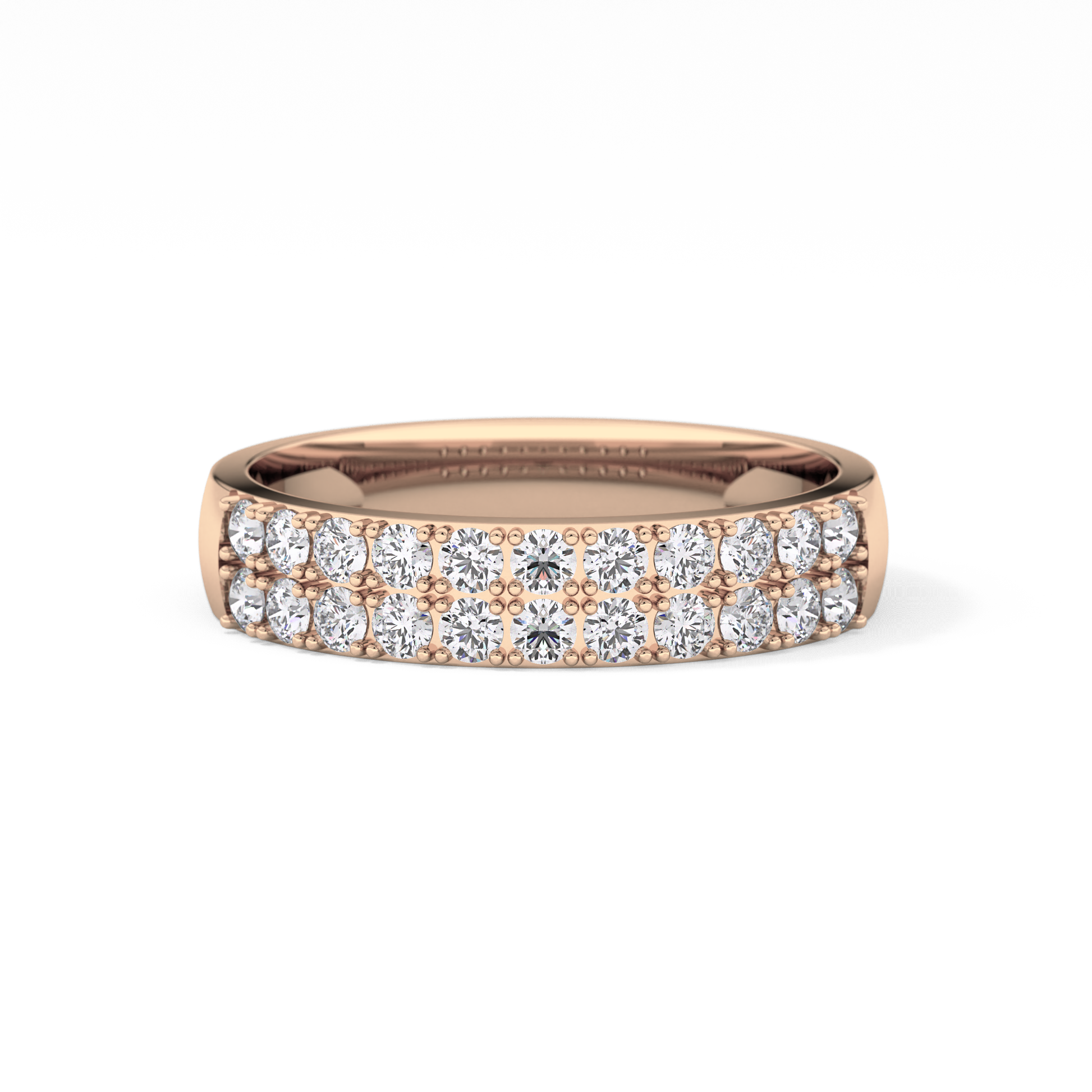 Half Eternity Wedding Band with 0.77 TCW Round Cut Moissanite – Yellow, White, or Rose Gold