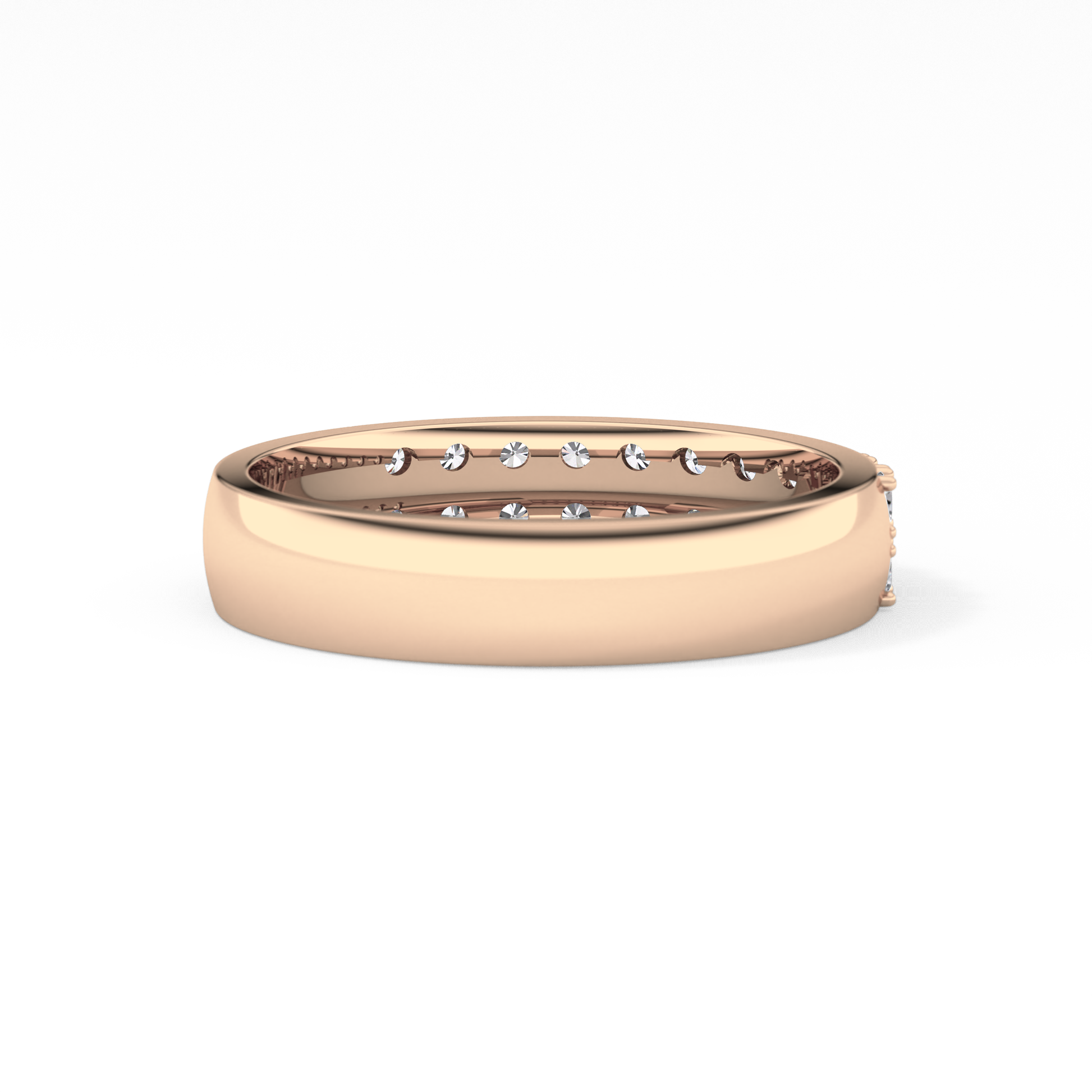 Half Eternity Wedding Band with 0.77 TCW Round Cut Moissanite – Yellow, White, or Rose Gold