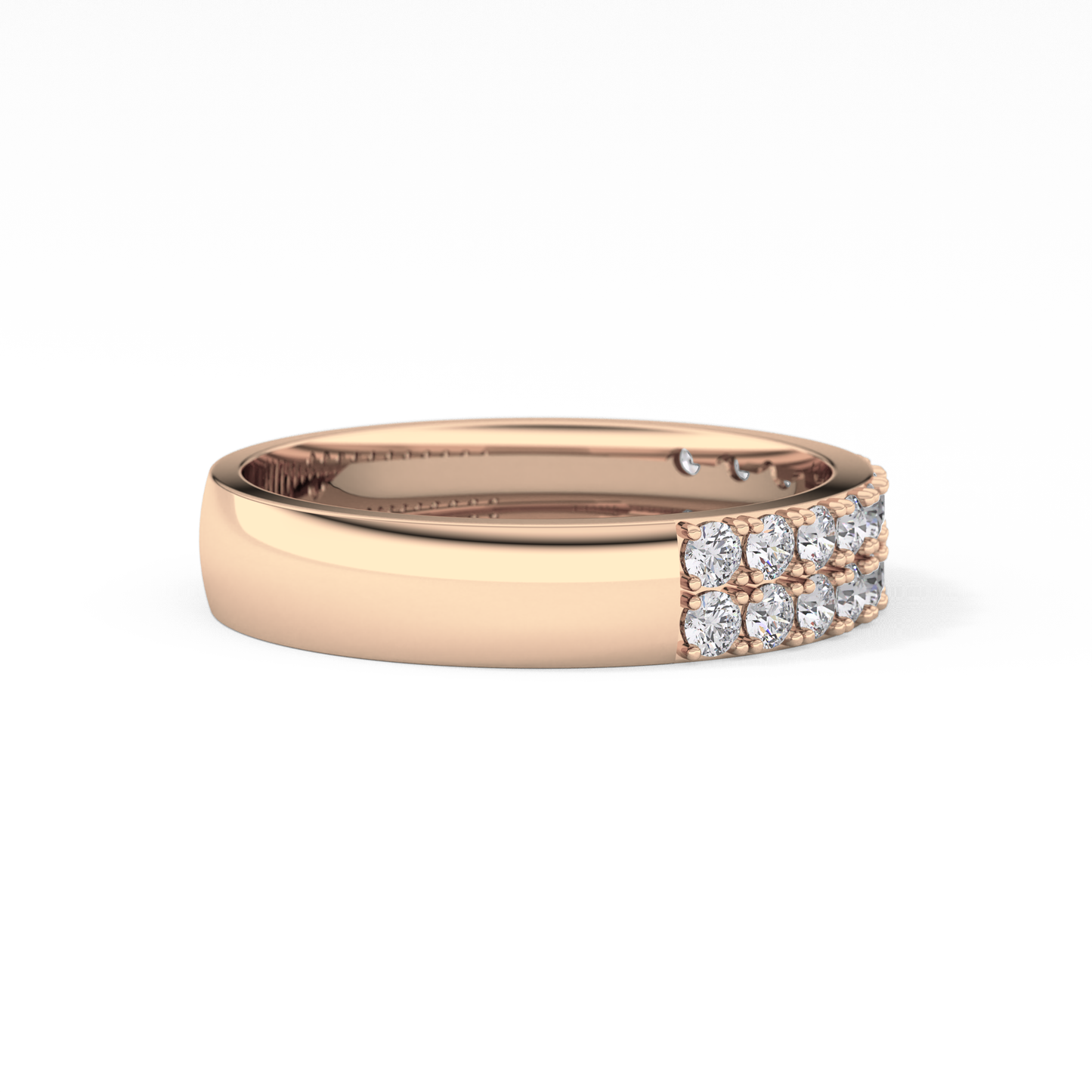 Half Eternity Wedding Band with 0.77 TCW Round Cut Moissanite – Yellow, White, or Rose Gold