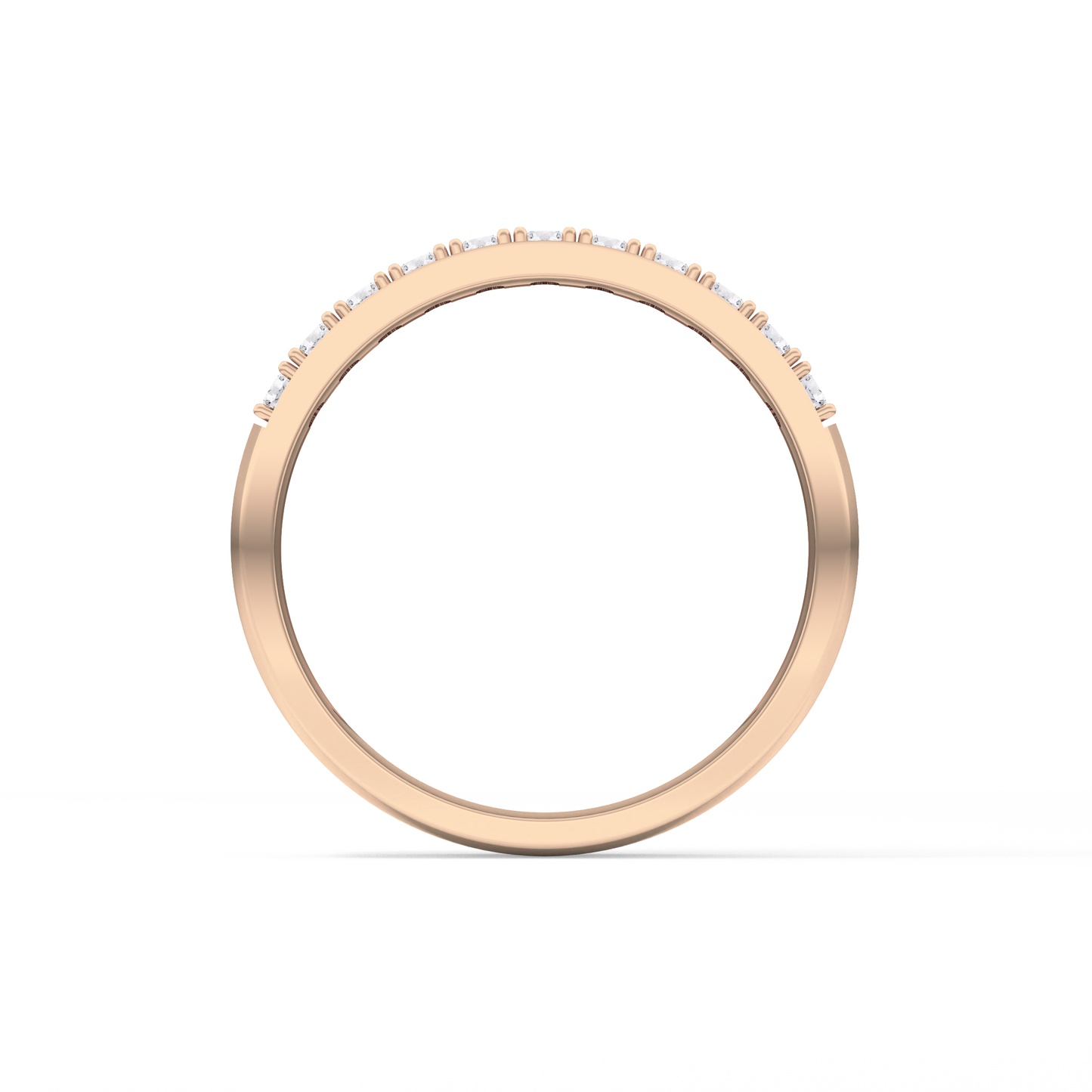 Half Eternity Wedding Band with 0.77 TCW Round Cut Moissanite – Yellow, White, or Rose Gold