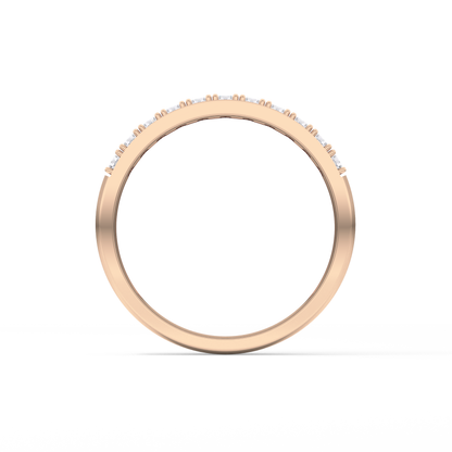 Half Eternity Wedding Band with 0.77 TCW Round Cut Moissanite – Yellow, White, or Rose Gold