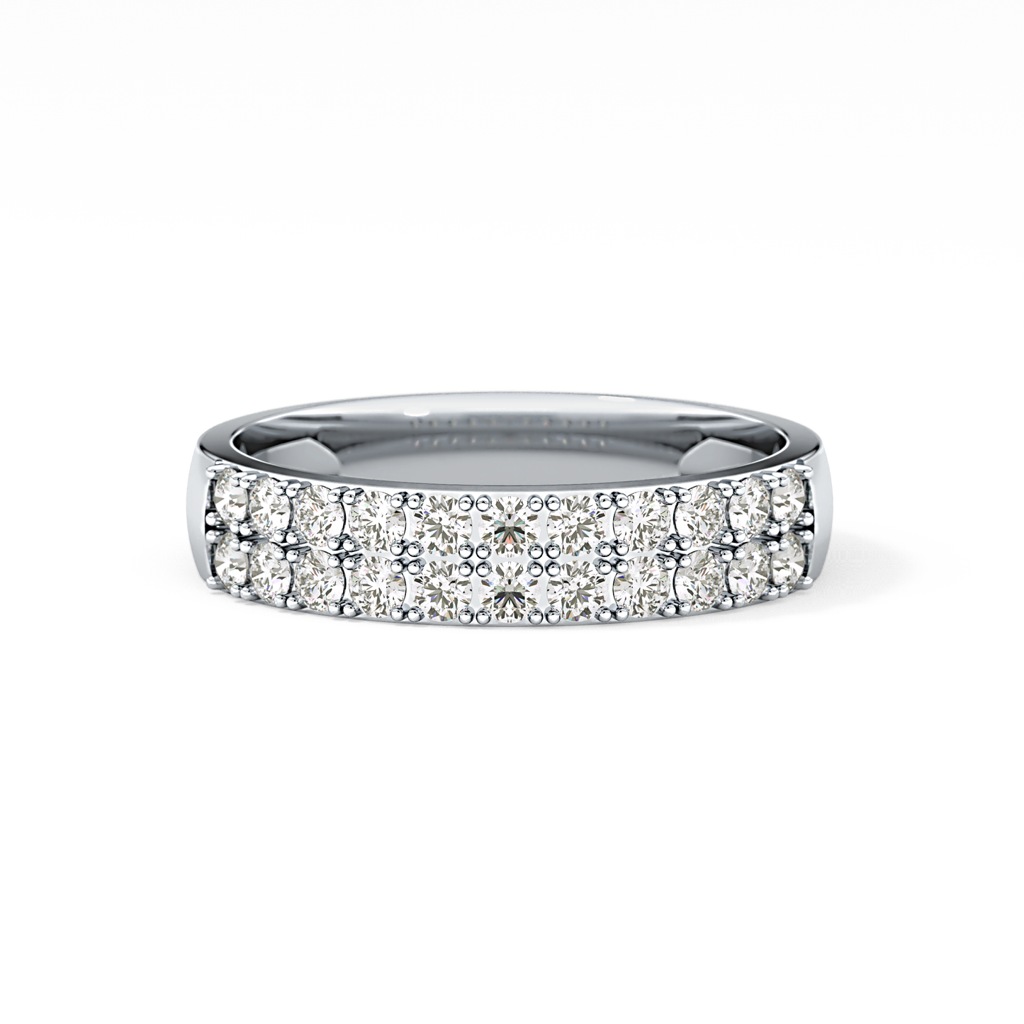Half Eternity Wedding Band with 0.77 TCW Round Cut Moissanite – Yellow, White, or Rose Gold