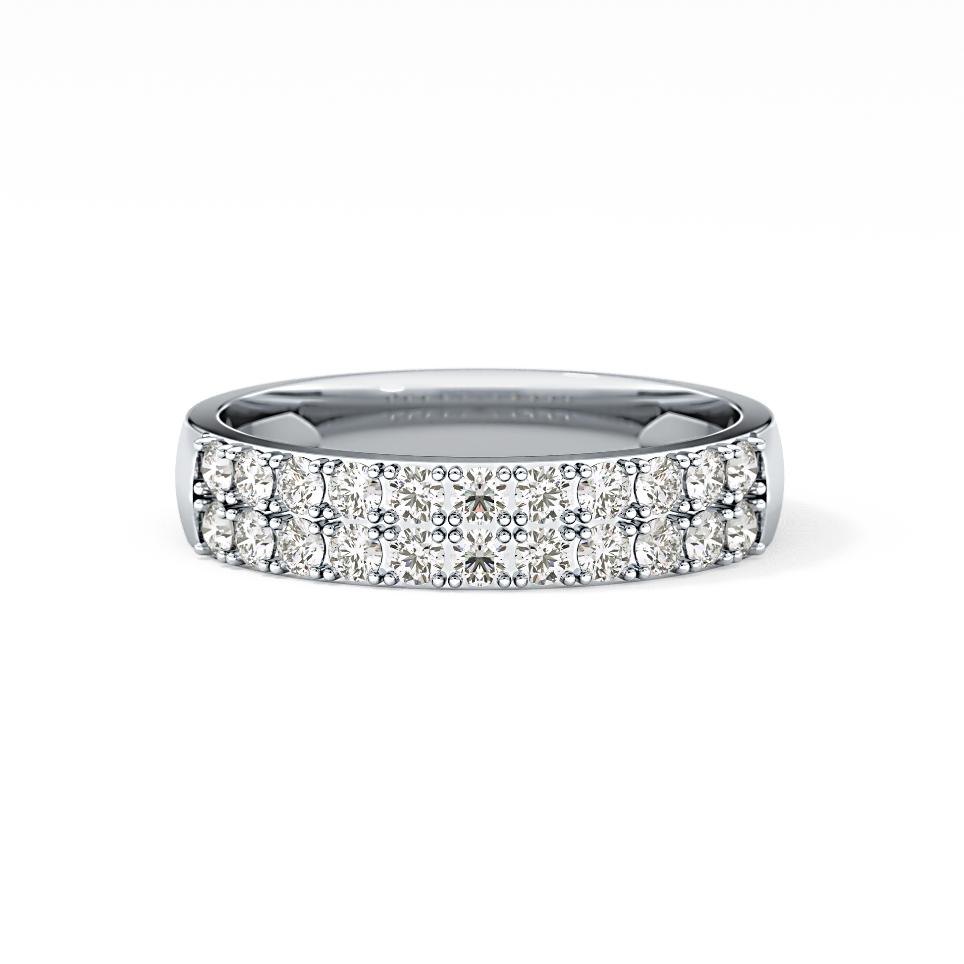 Half Eternity Wedding Band with 0.77 TCW Round Cut Moissanite – Yellow, White, or Rose Gold