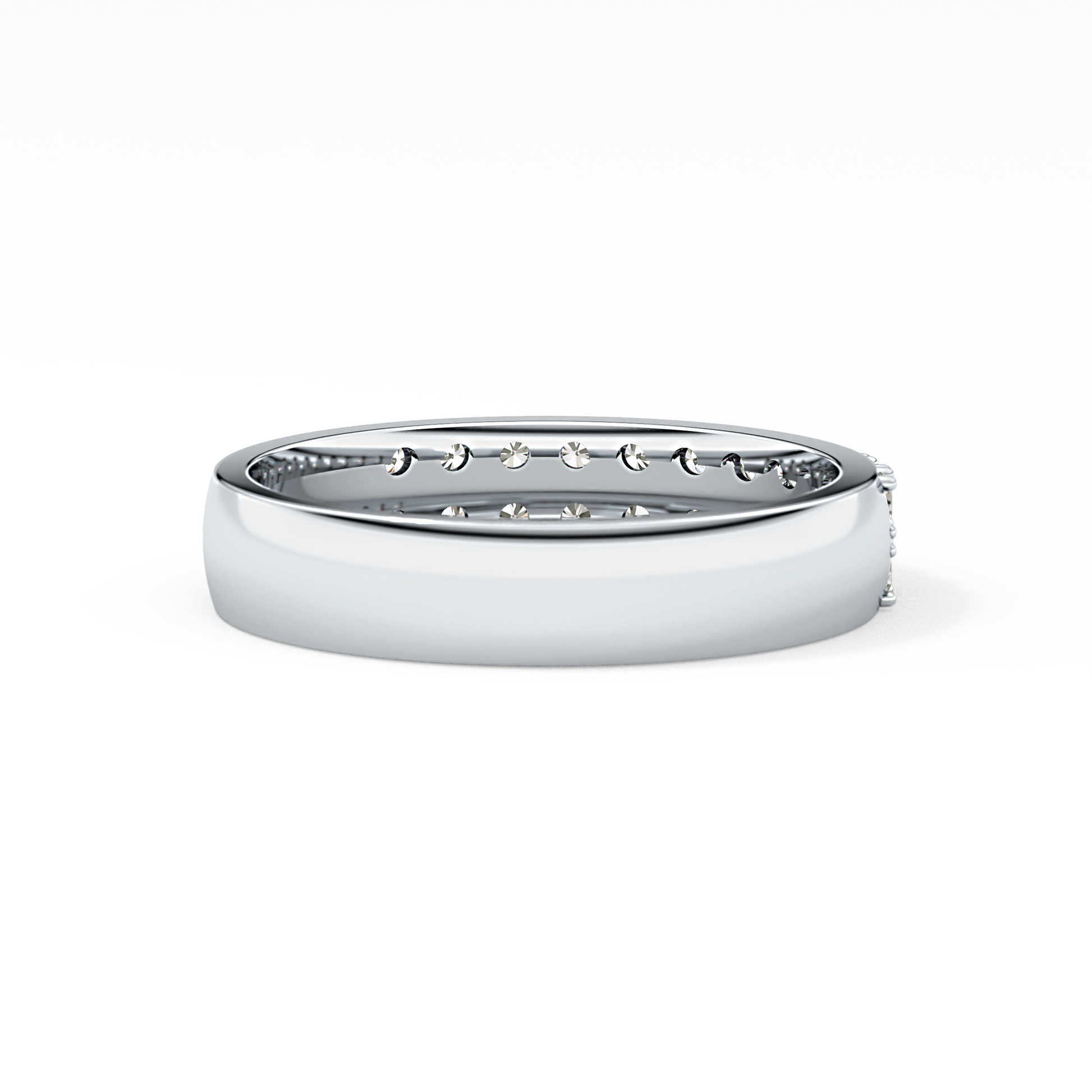 Half Eternity Wedding Band with 0.77 TCW Round Cut Moissanite – Yellow, White, or Rose Gold