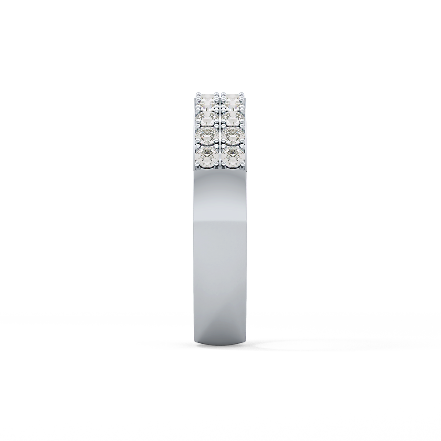 Half Eternity Wedding Band with 0.77 TCW Round Cut Moissanite – Yellow, White, or Rose Gold