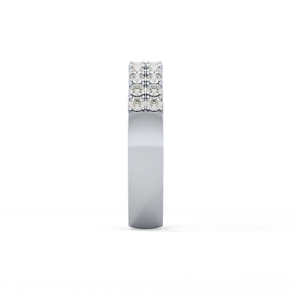 Half Eternity Wedding Band with 0.77 TCW Round Cut Moissanite – Yellow, White, or Rose Gold