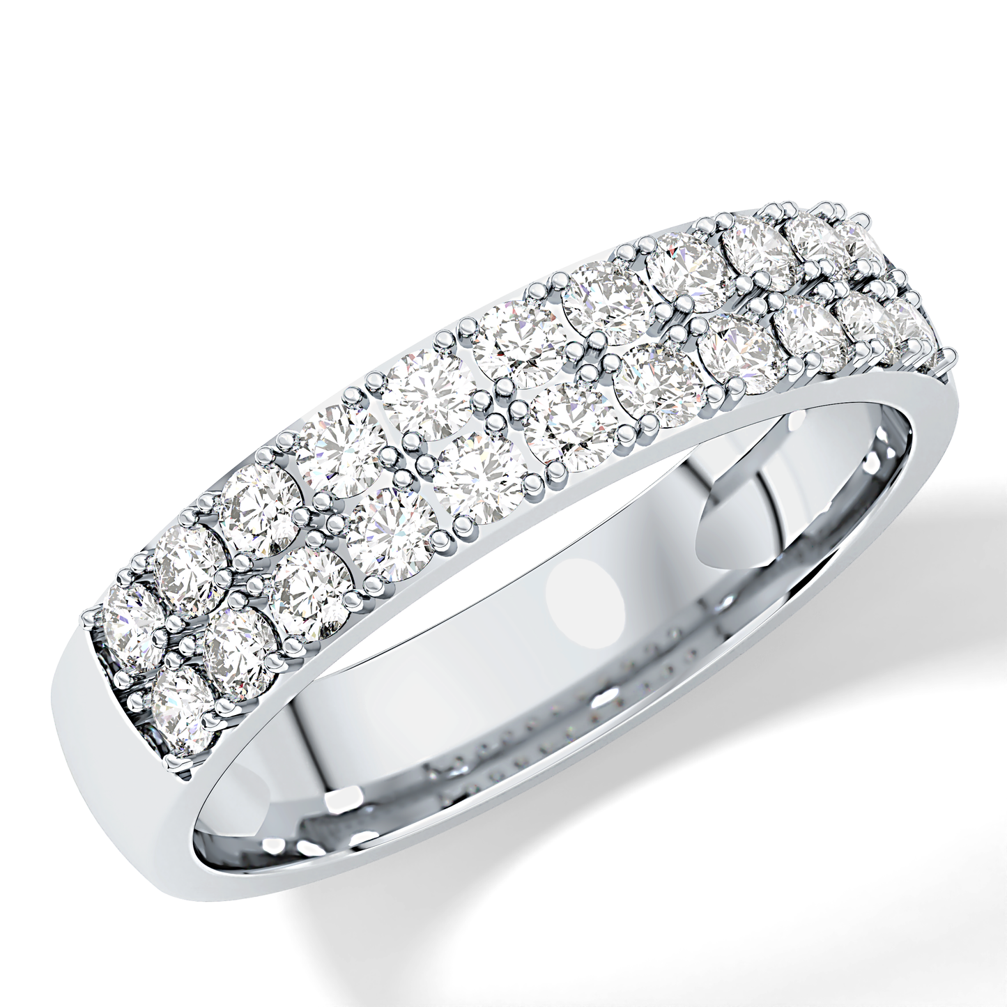 Half Eternity Wedding Band with 0.77 TCW Round Cut Moissanite – Yellow, White, or Rose Gold
