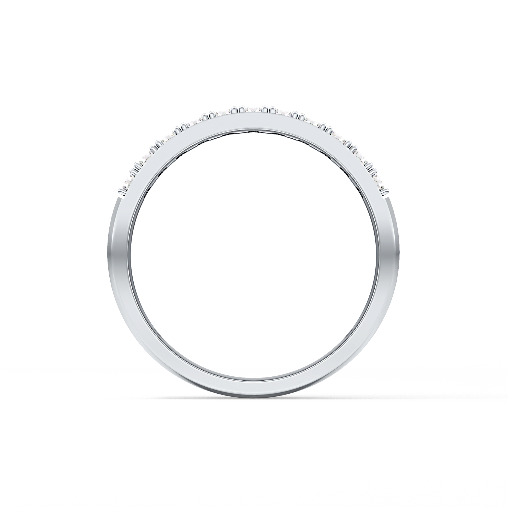 Half Eternity Wedding Band with 0.77 TCW Round Cut Moissanite – Yellow, White, or Rose Gold