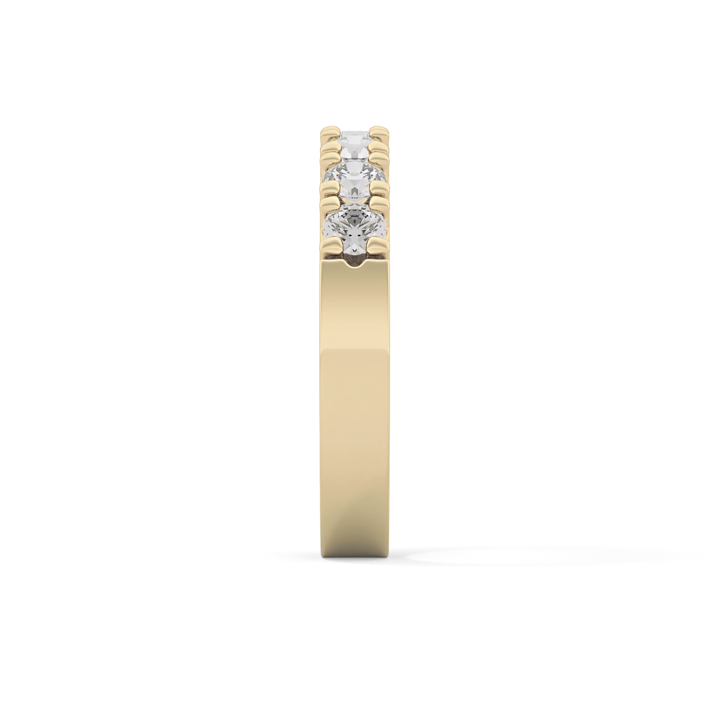 Half Eternity Wedding Band with 1.03 TCW Round Cut Moissanite – Yellow, White, or Rose Gold