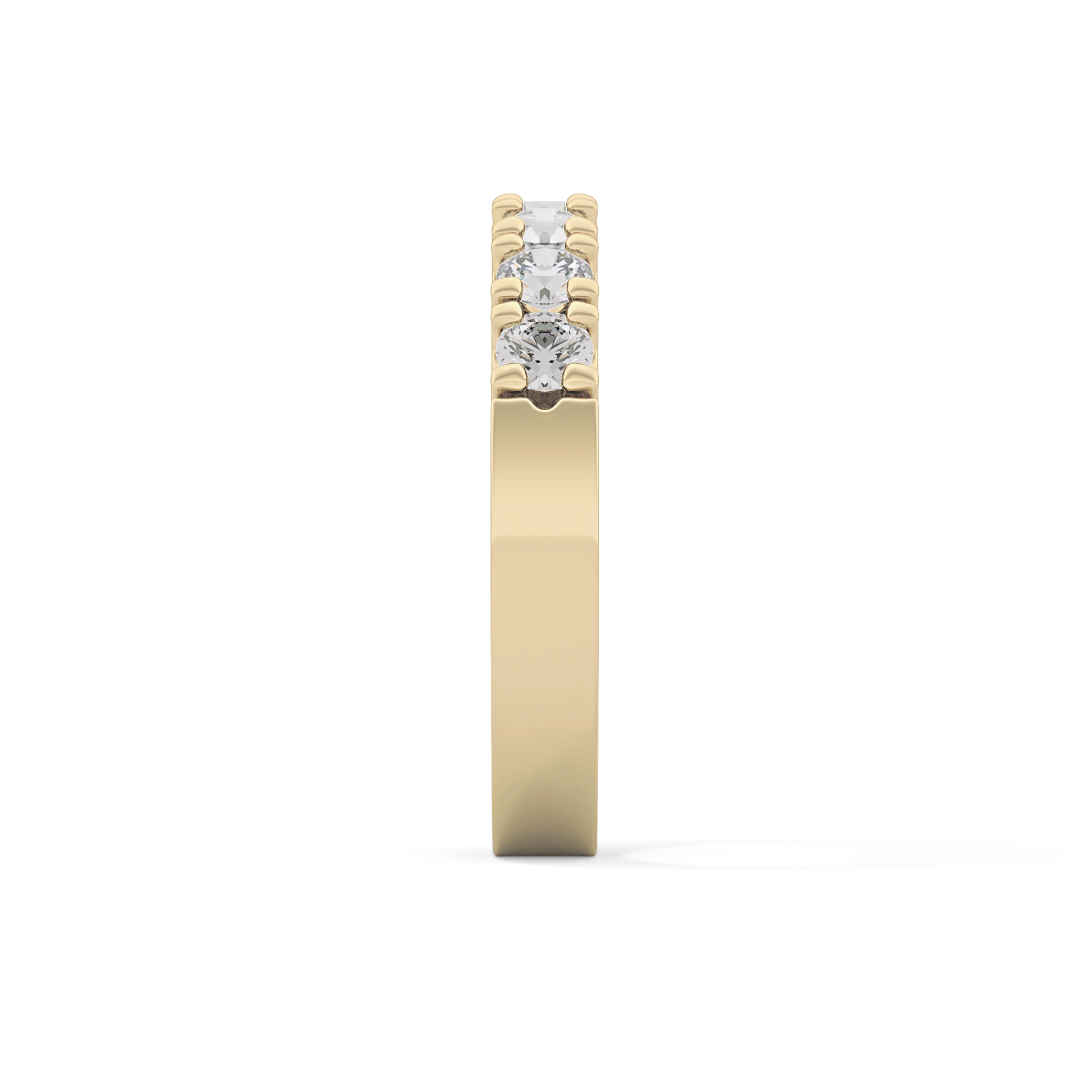 Half Eternity Wedding Band with 1.03 TCW Round Cut Moissanite – Yellow, White, or Rose Gold