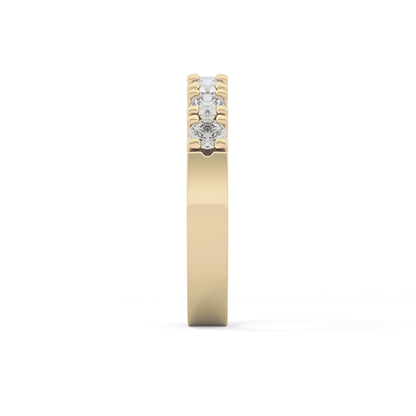 Half Eternity Wedding Band with 1.03 TCW Round Cut Moissanite – Yellow, White, or Rose Gold